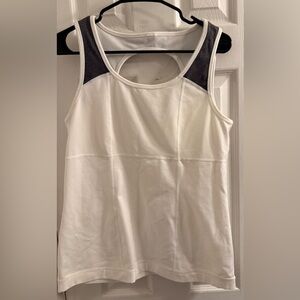 Women's White and Black Sleeveless Exercise tank top size large